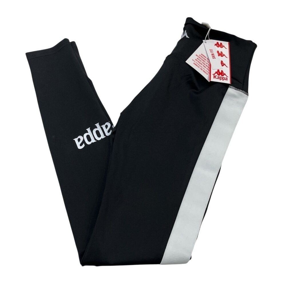 Kappa Leggings Skin Fit Delina Jet Black Size S Athletic Athleisure Casual - Picture 1 of 13
